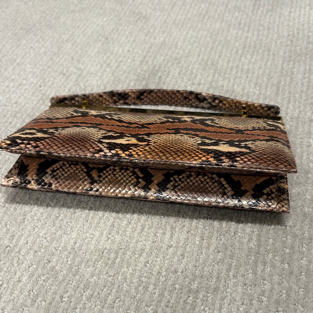 Judith Lieber Snakeskin Top-Handle Clutch - Picture 7 of 9